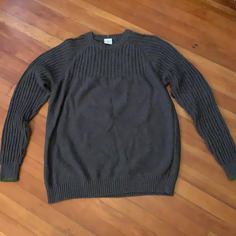 Columbia heavy men’s sweater gray texture used xl